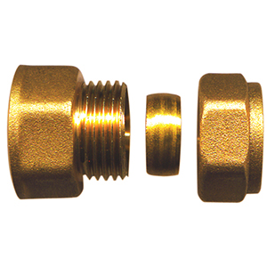 LAITON RACCORD BICONE DROIT FEMELLE 12x3/8"