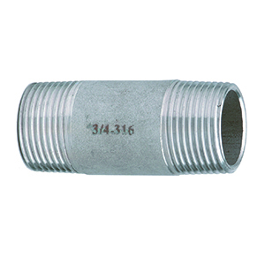 Mamelon Double INOX AISI 316 1" x 60 mm
