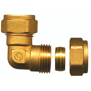 LAITON RACCORD BICONE COUDE DOUBLE 18x18