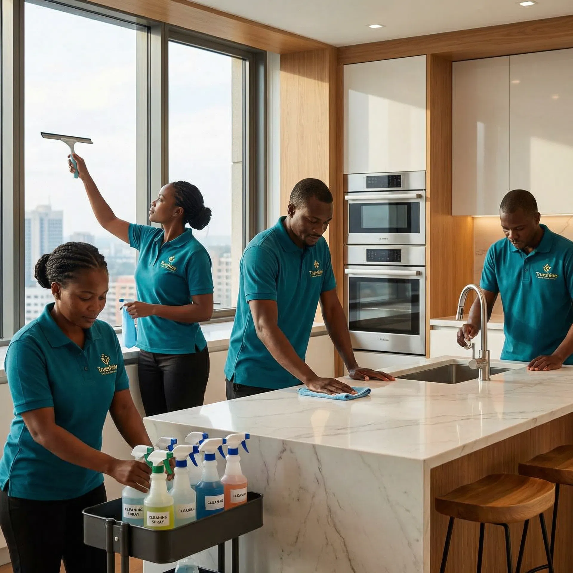Trueshine professional cleaning team in Zimbabwe