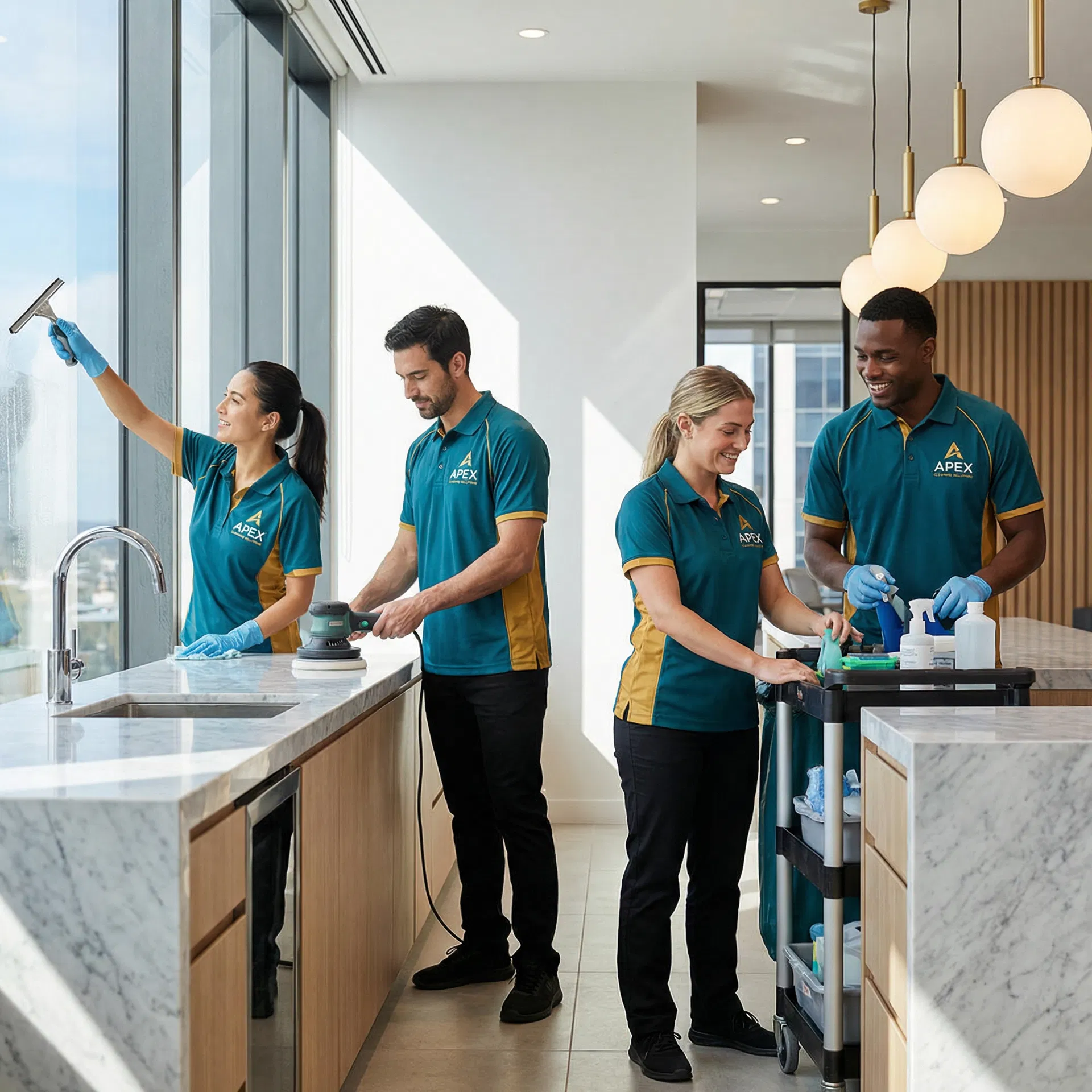 Professional cleaning team