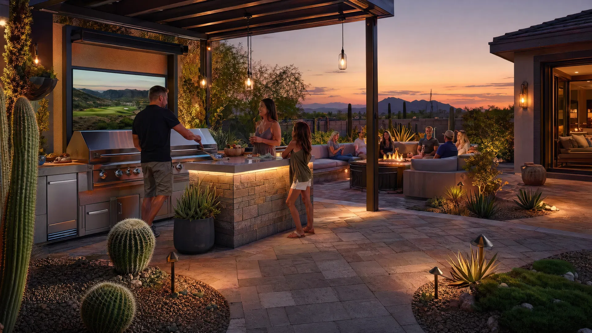 Outdoor Kitchen Entertainment Area