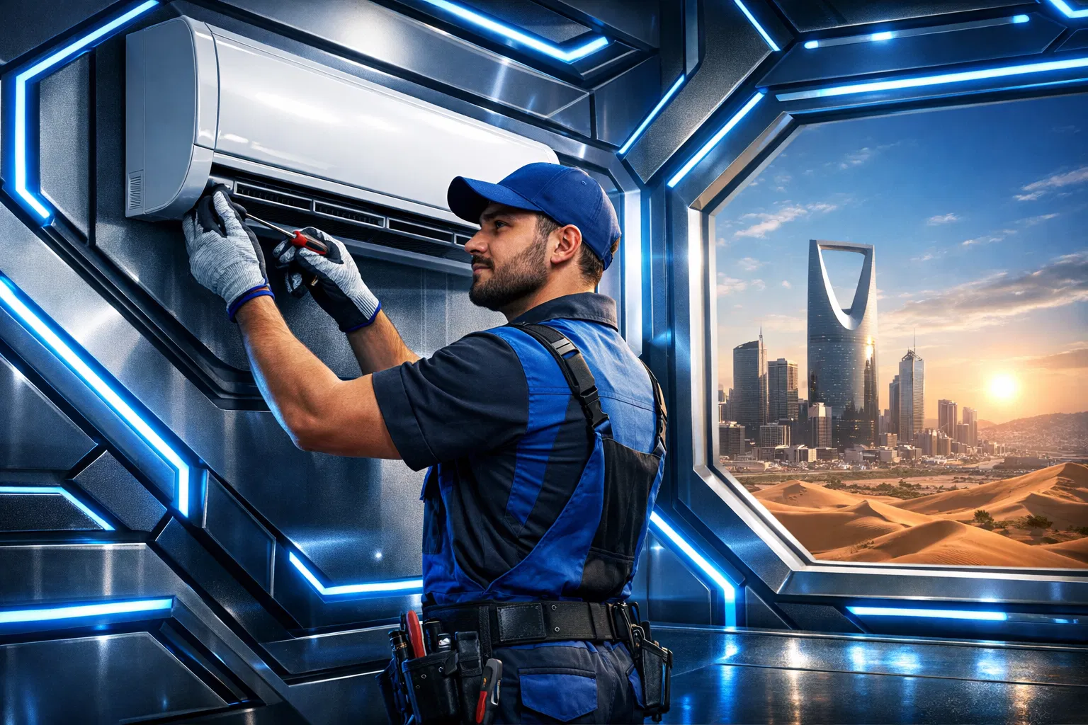 فني تركيب مكيف احترافي