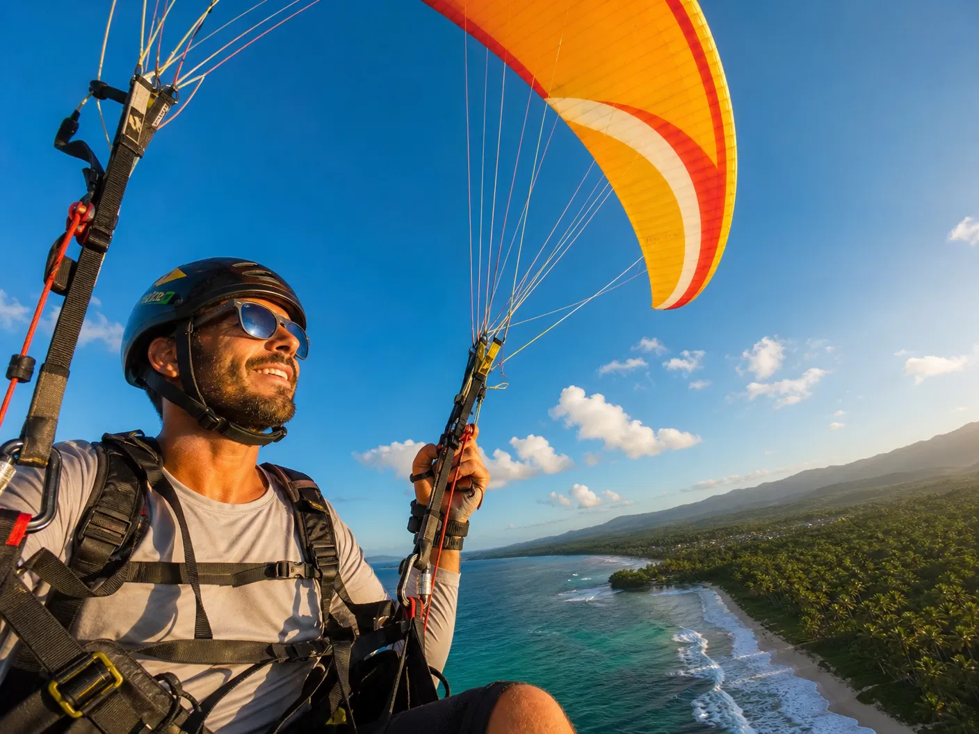 Paragliding action