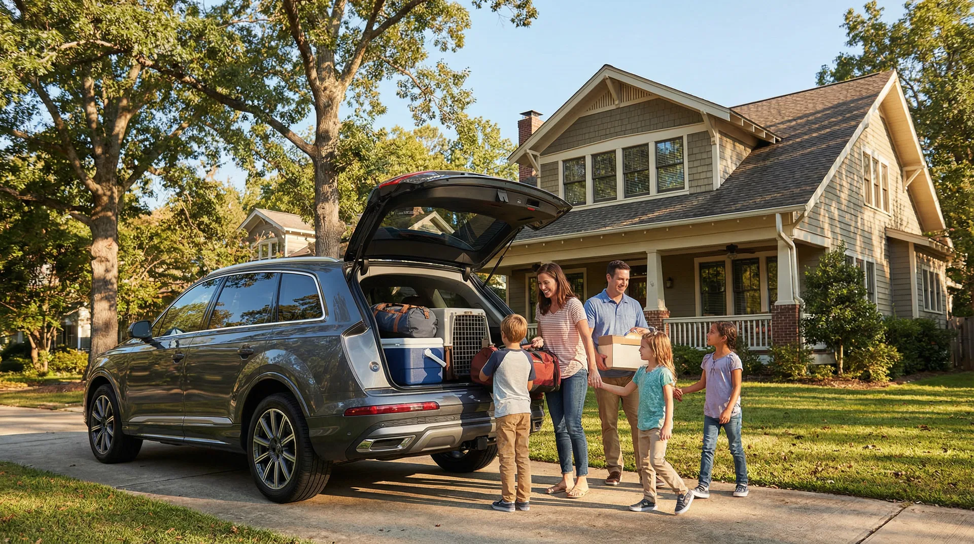 Car driving on an Alabama highway with scenic countryside