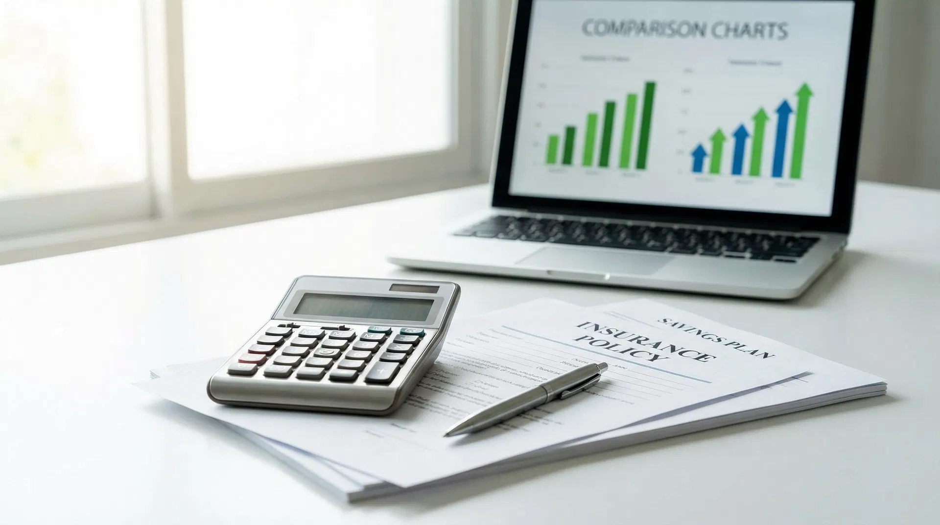 Insurance pricing comparison with calculator and documents