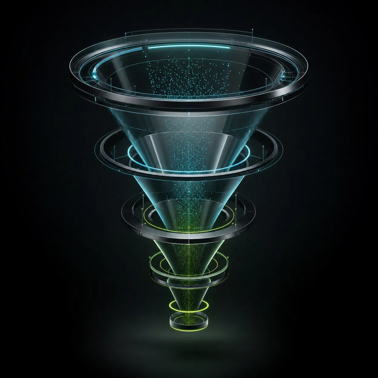 Abstract acquisition funnel visualization