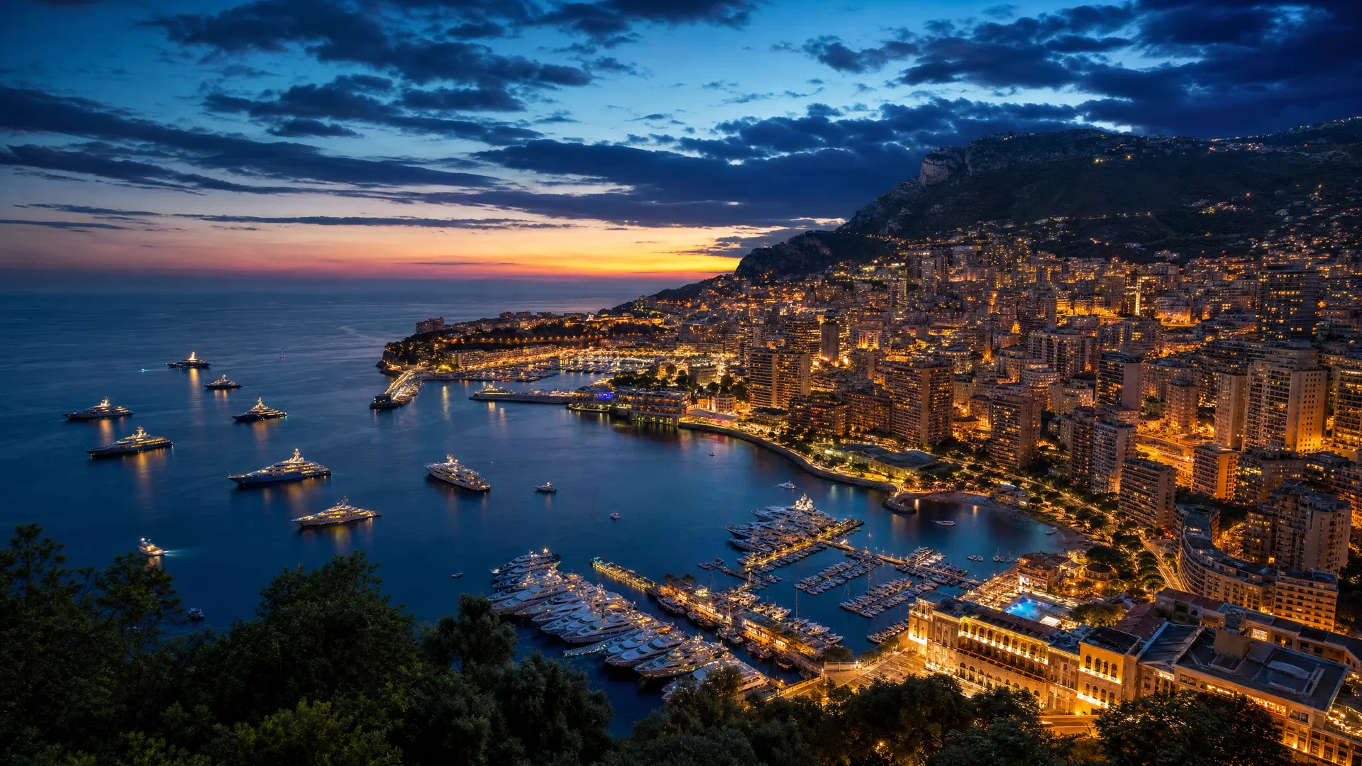 Monaco harbor at dusk — luxury travel and global experiences