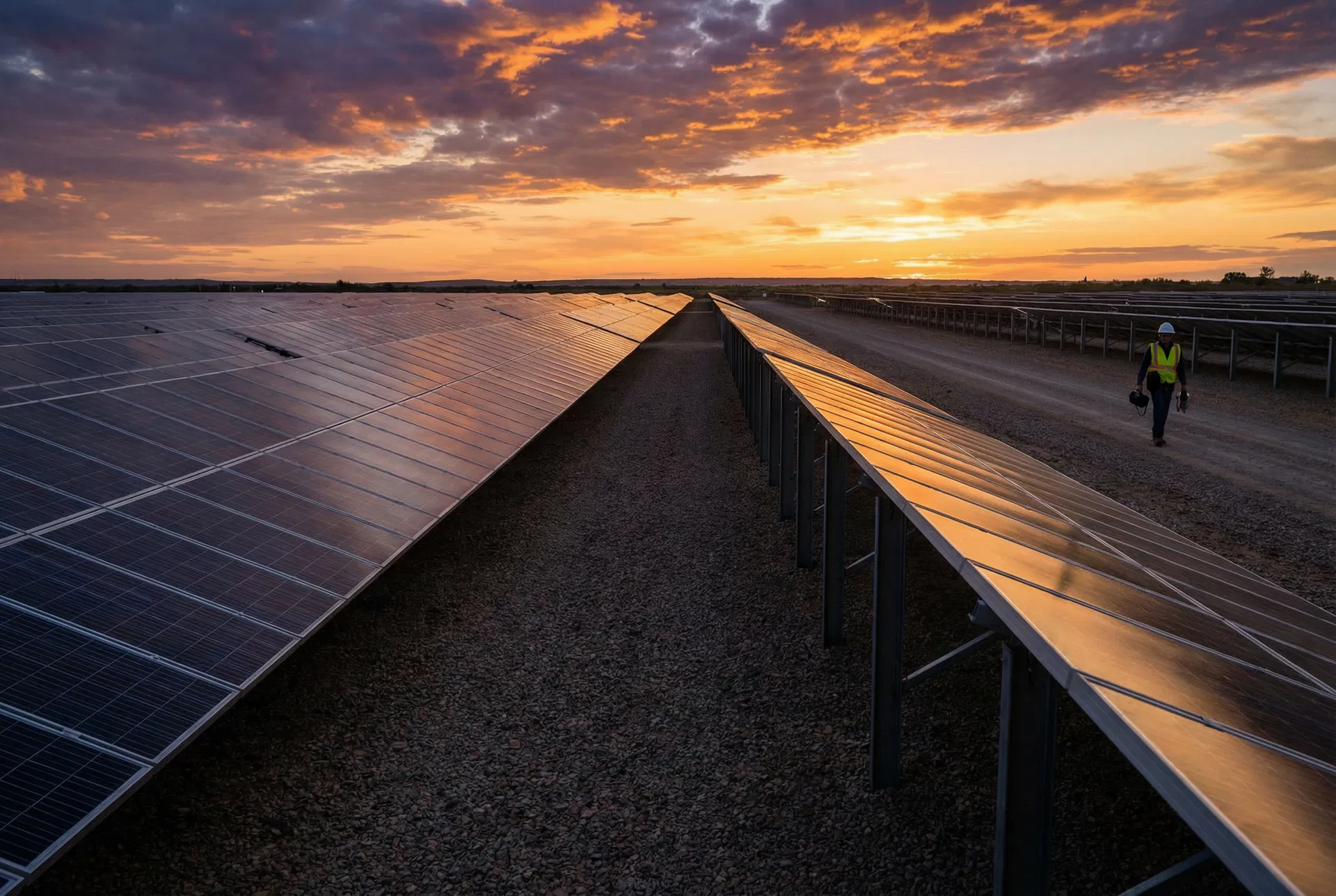 Technicien en intervention sur centrale photovoltaïque