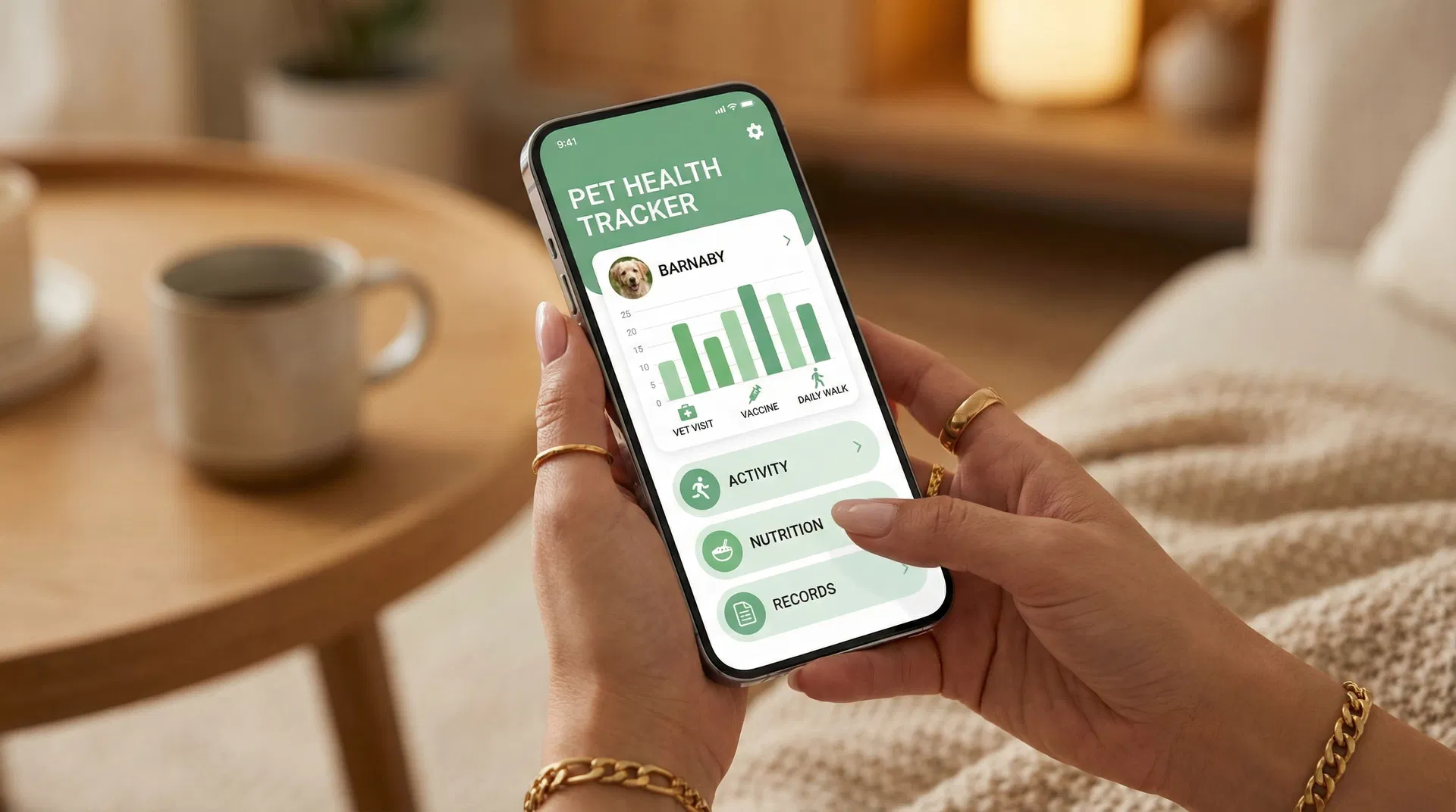 Application VetCare sur mobile