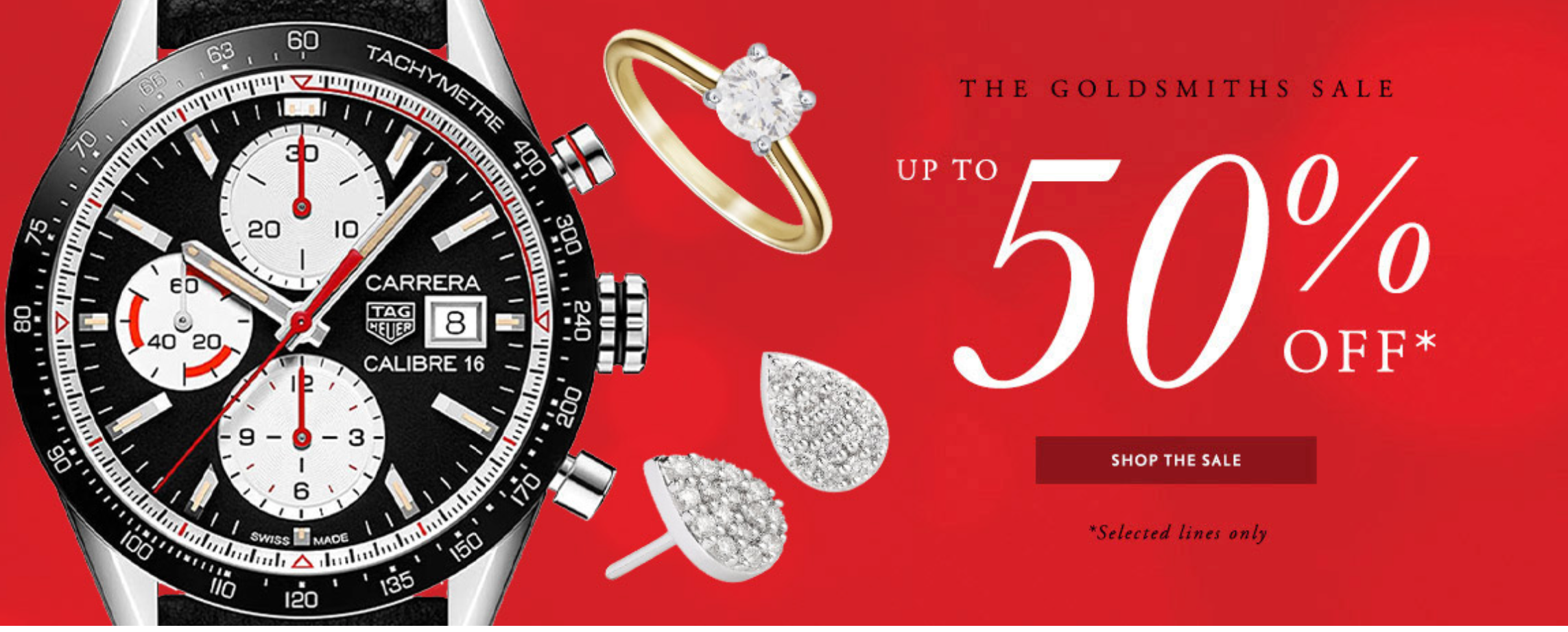 GOLDSMITHS珠宝腕表钻石冬季促销，最高5折！