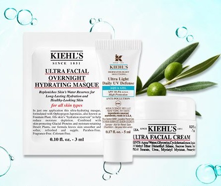 科颜氏夏日好礼，免费赠送3个mini装