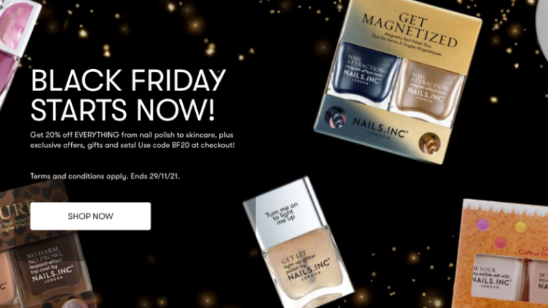 Nails Inc黑五大促，所有产品20% off！指甲油/手部护理均可选购 折扣码：BF20