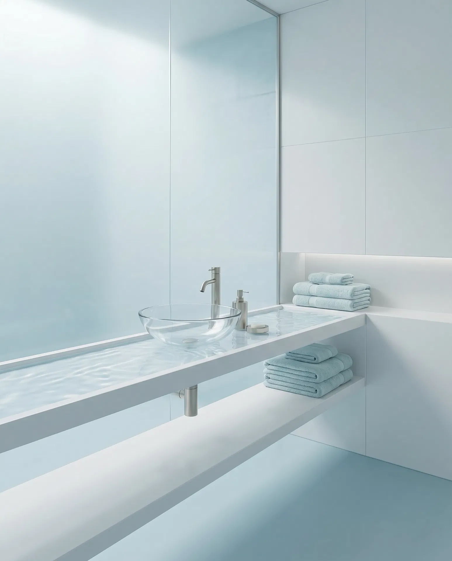 清潔感のある洗面空間