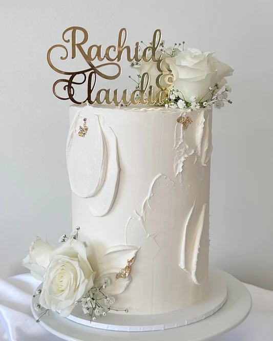 Elegant 1 Tier Wedding Cake