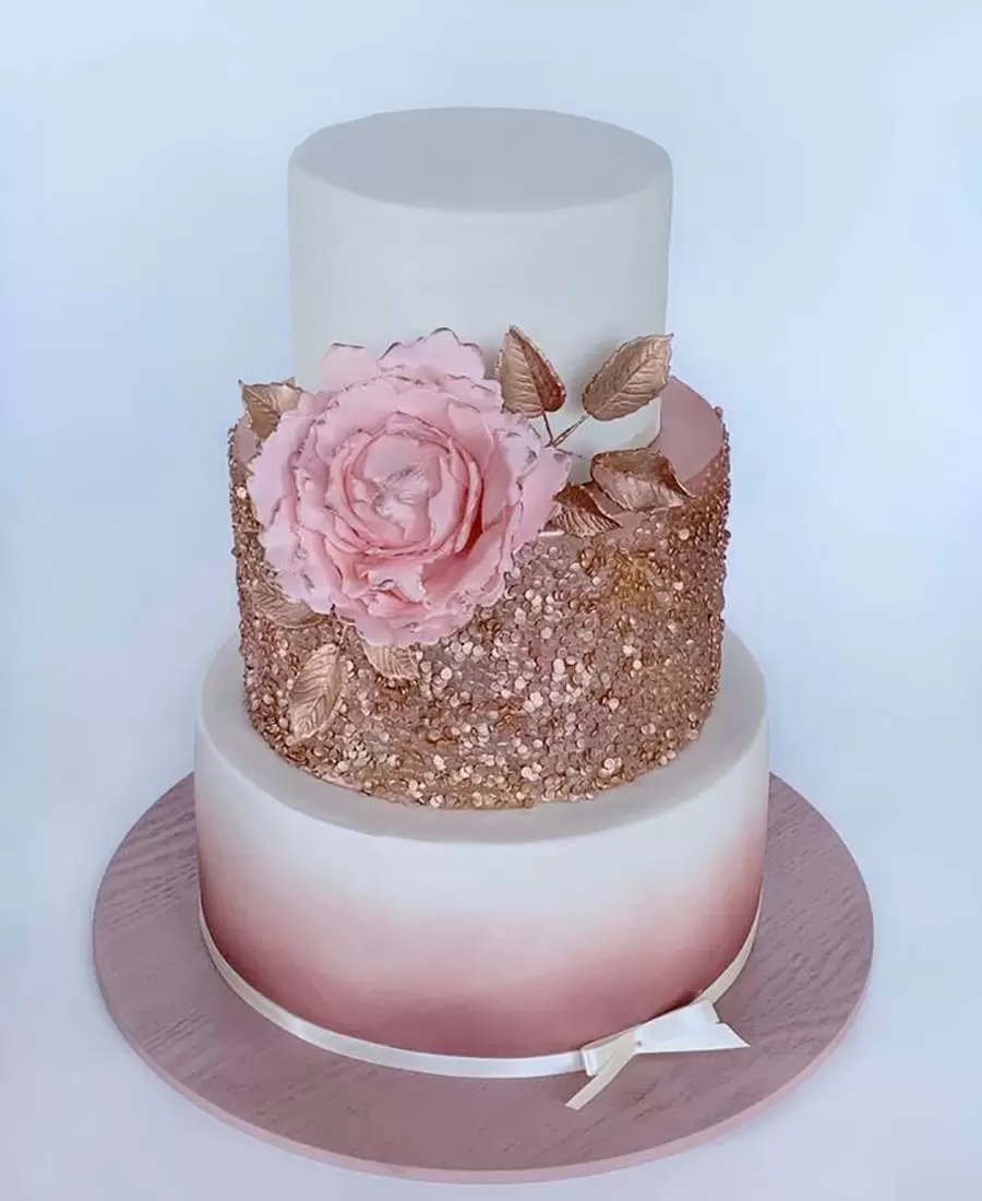 Rose Gold Wedding Cake by Luisas Sweet Creations
