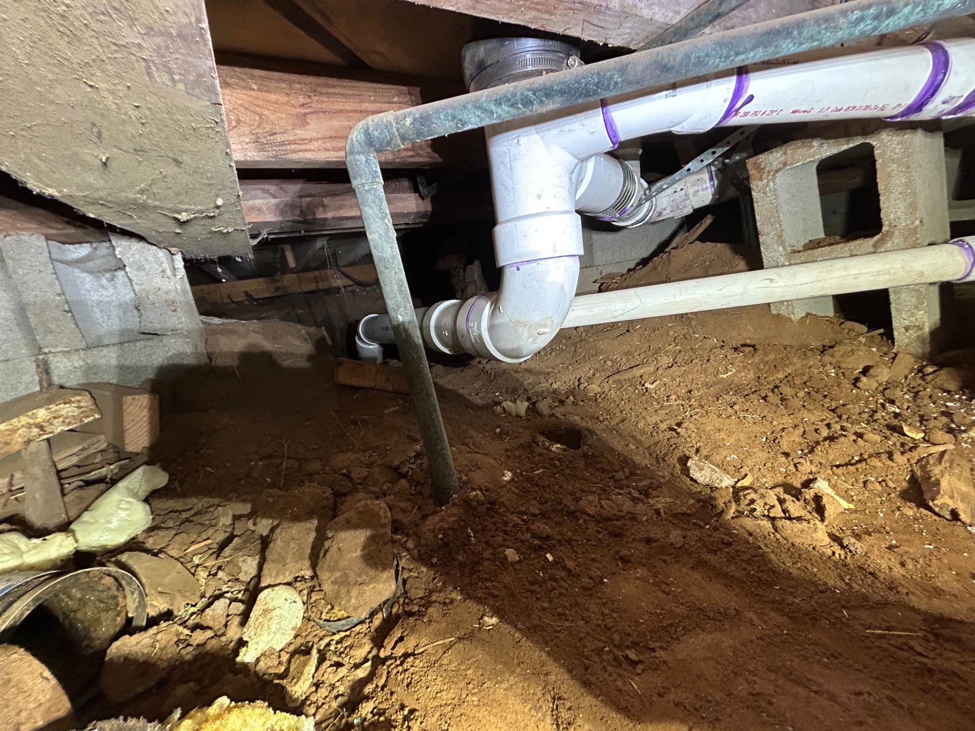 Sewer Line Repair in Stubbs-Stewart - We replaced a section of the main 3” sewer line due to the cast iron being cracked & we replaced it with 3” schedule 40 PVC in Lubbock, Texas.