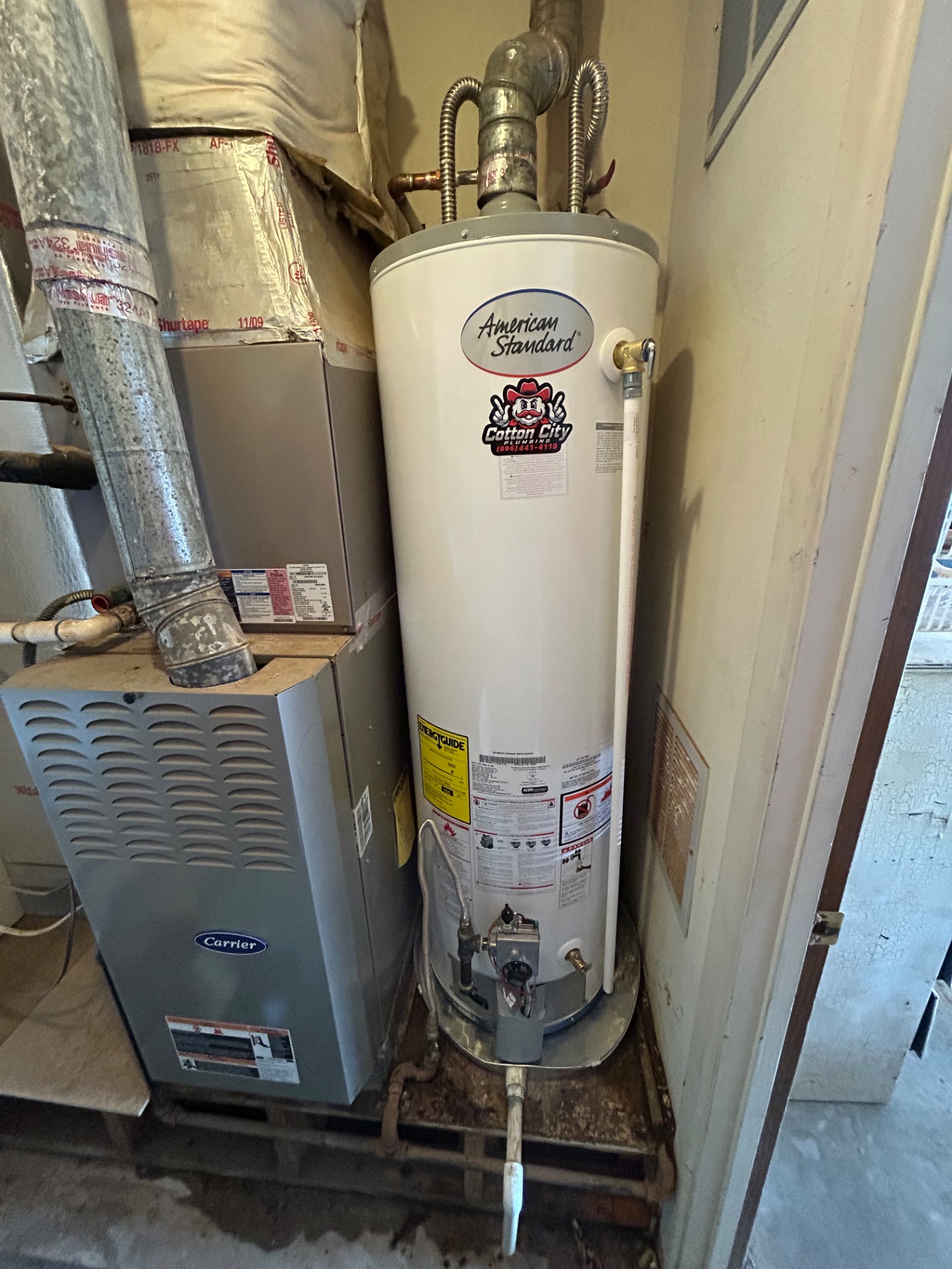 Water Heater Installation in Preston Smith - We replaced the existing Rheem water heater with a new American Standard 40 Gallon Natural Gas Water Heater in Lubbock, Texas.