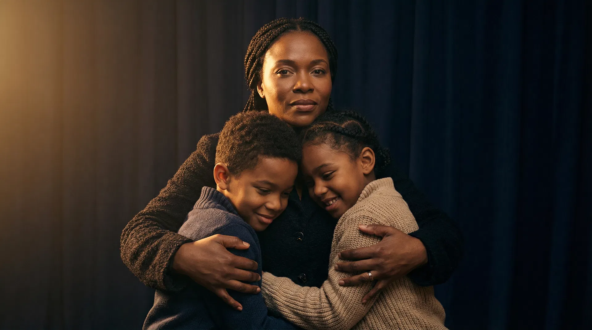 Parent protecting children