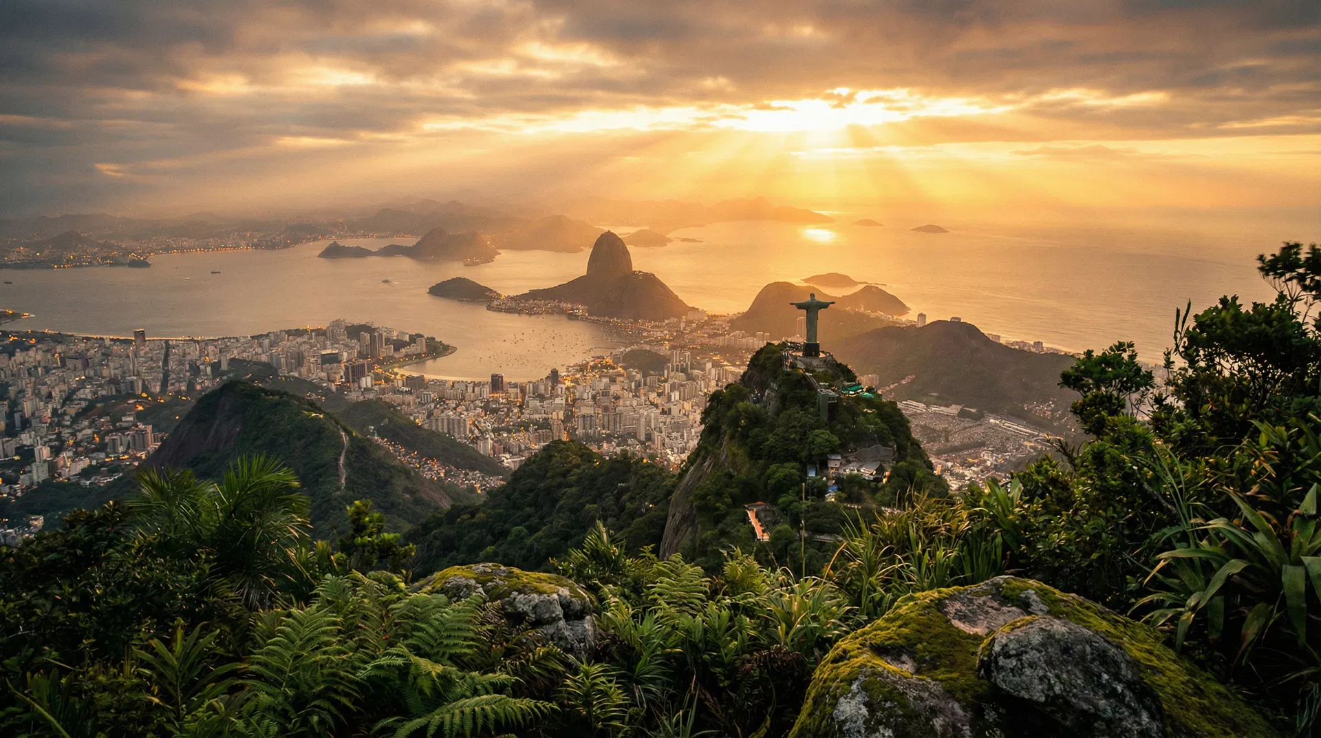 Amanhecer sobre cidade brasileira simbolizando novos começos e esperança