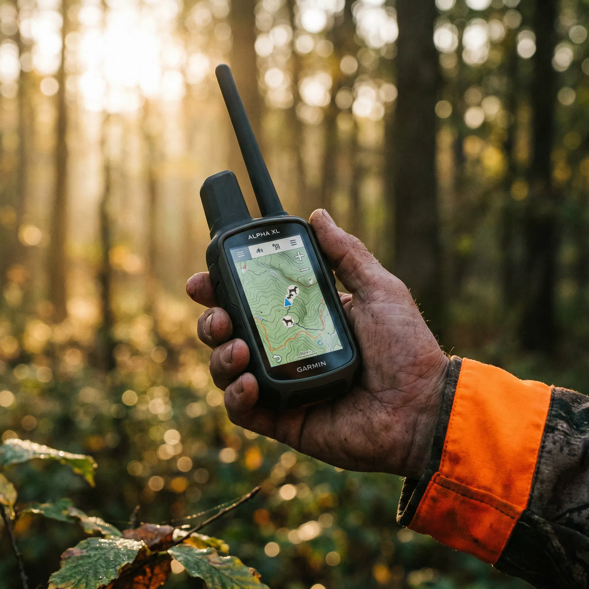 Hunter using Alpha XL in the field