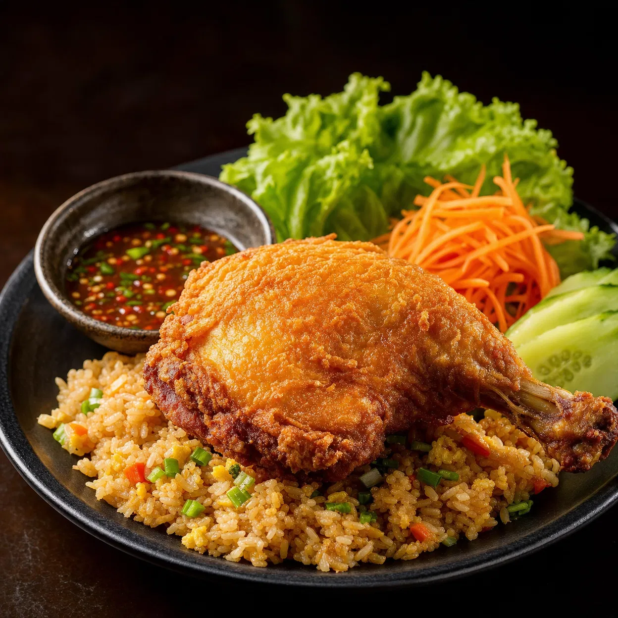 Riz Cuisse de Poulet Frit Croustillant