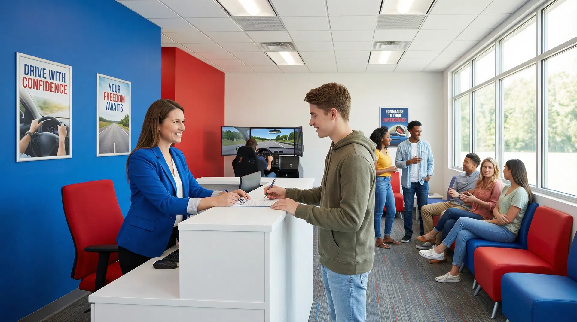 Élève souriant après réussite au permis