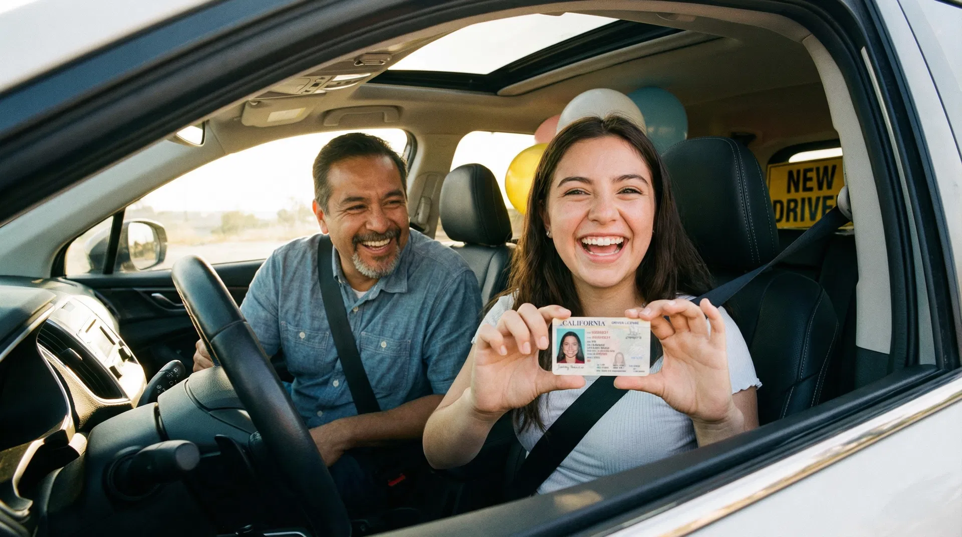 Jeune conducteur en conduite accompagnée avec parent