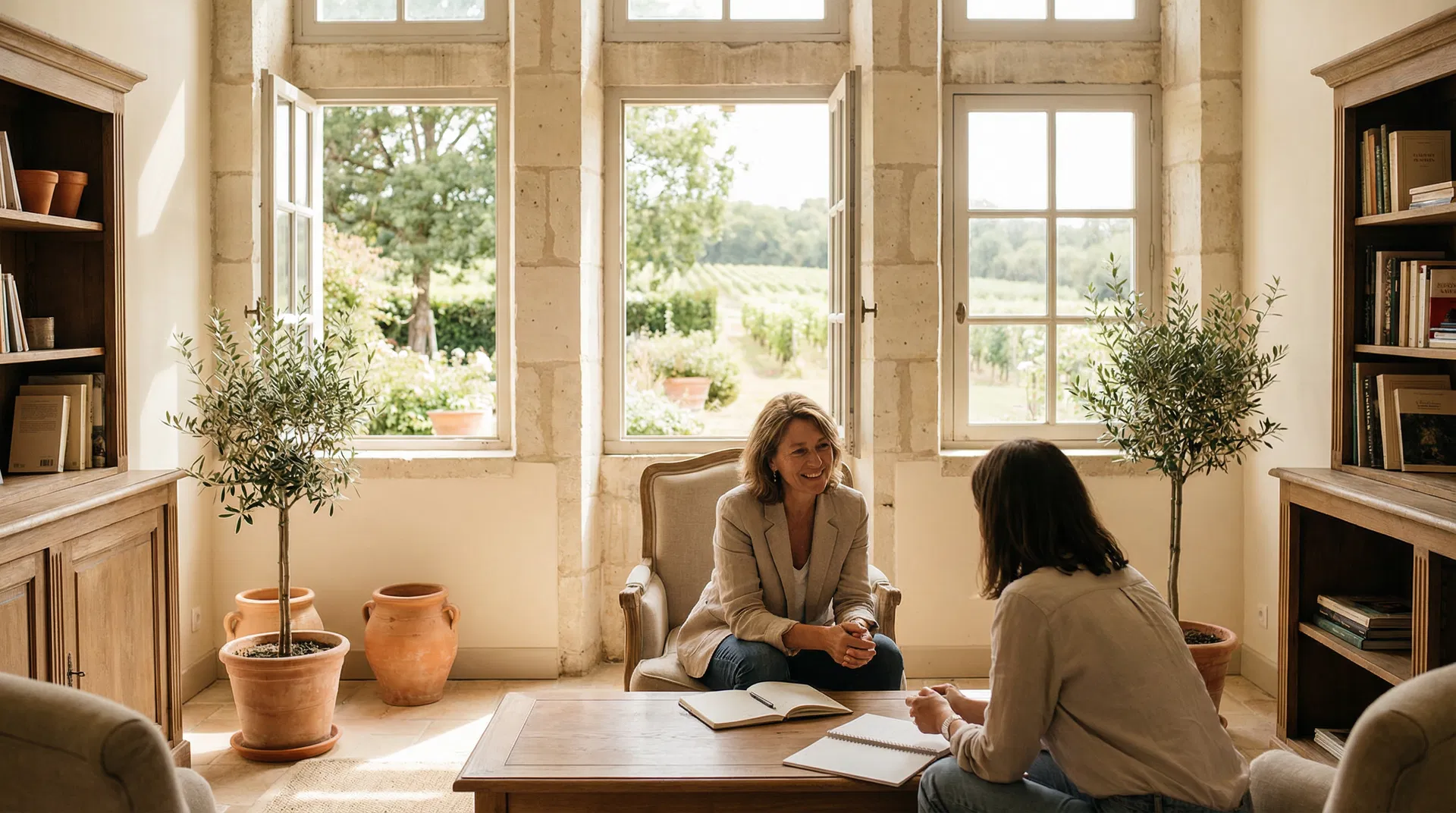 Séance de coaching dans un cadre chaleureux