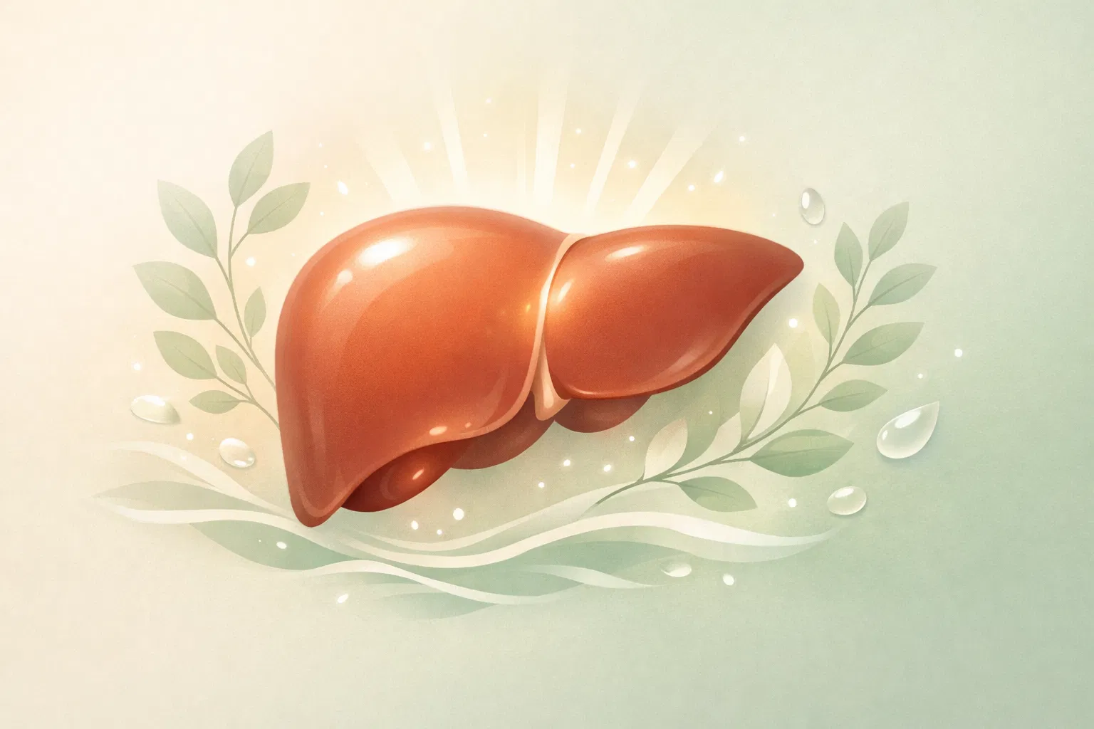 Healthy liver with botanical elements
