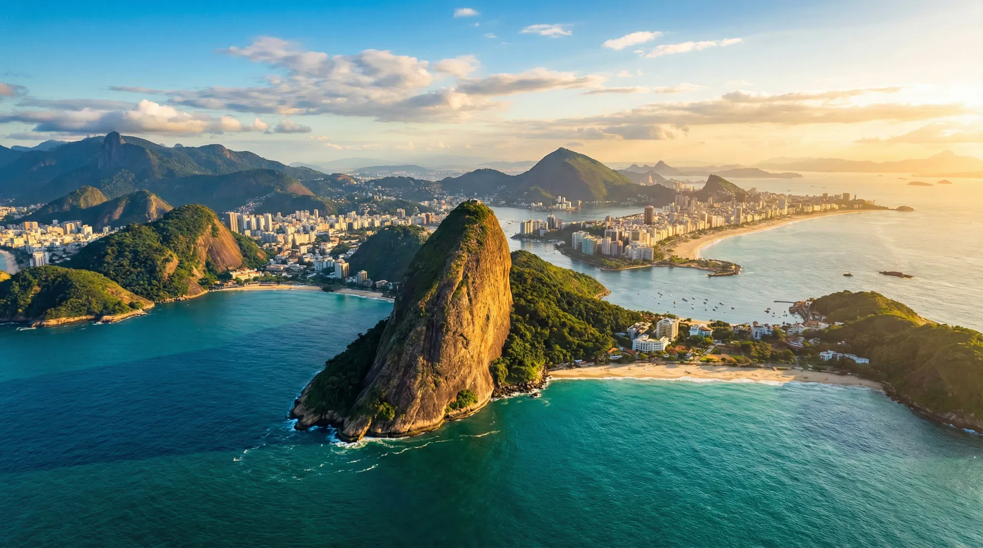 Vista panorâmica do Rio de Janeiro com Pão de Açúcar