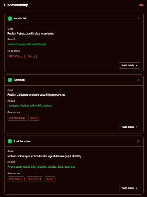 1. Descobribilidade: robots.txt, sitemaps e cabeçalhos HTTP Link