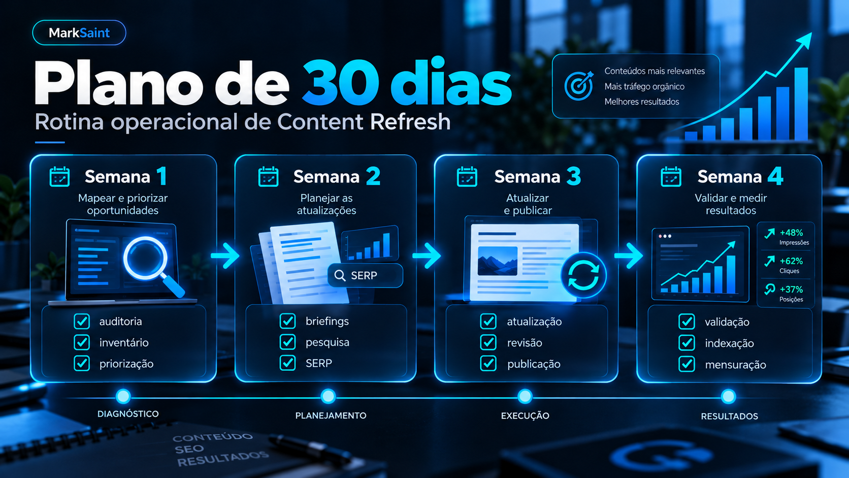 Como executar um plano de content refresh em 30 dias?
