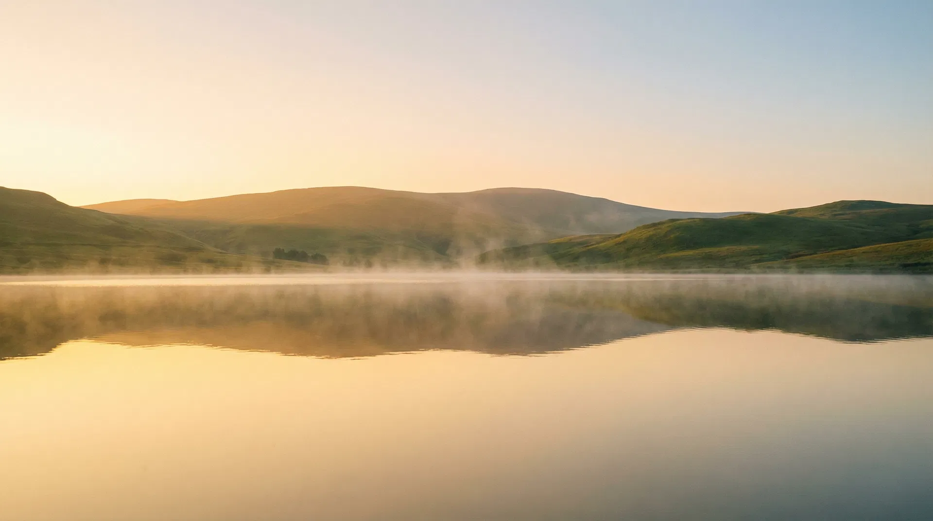 Calm lake at sunrise