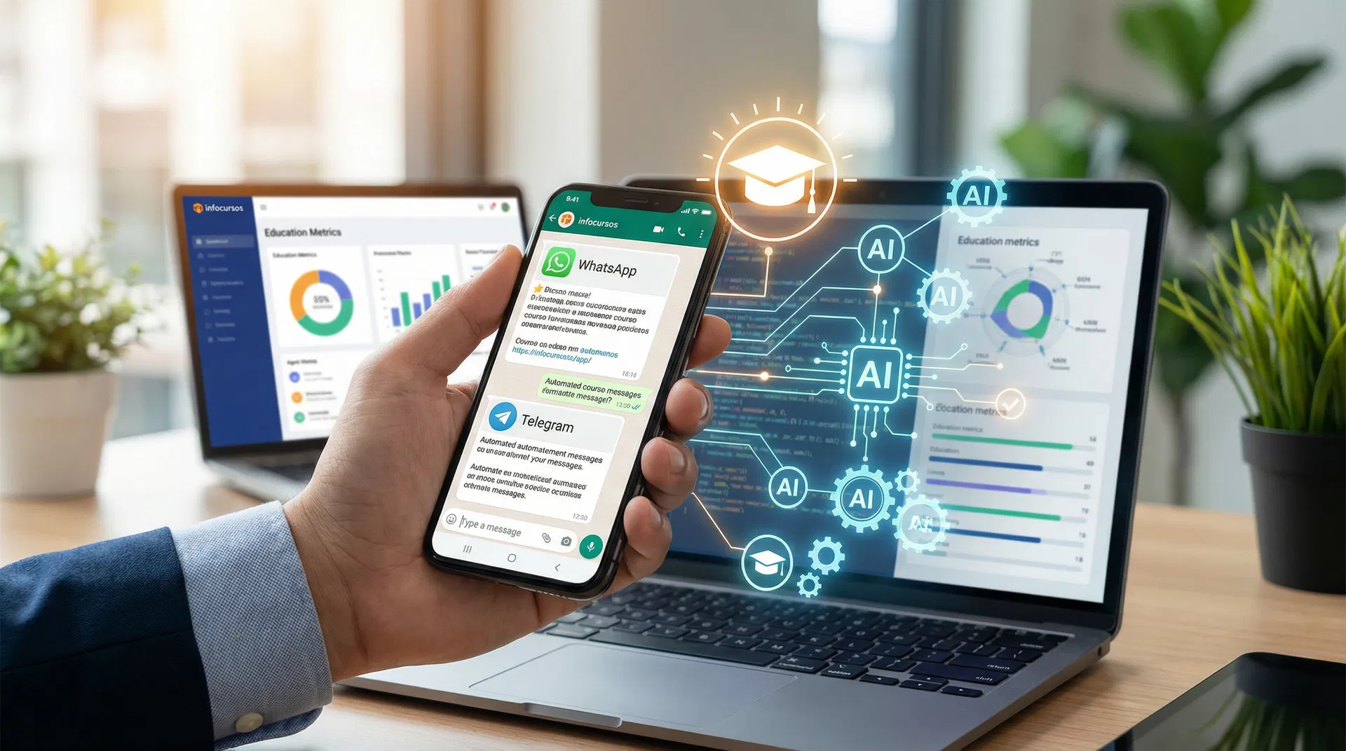 infocursos - Automatización educativa vía WhatsApp y Telegram