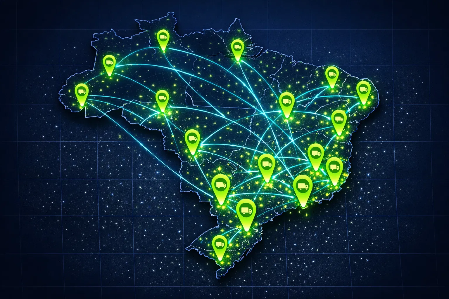 Mapa de caminhoneiros no Brasil