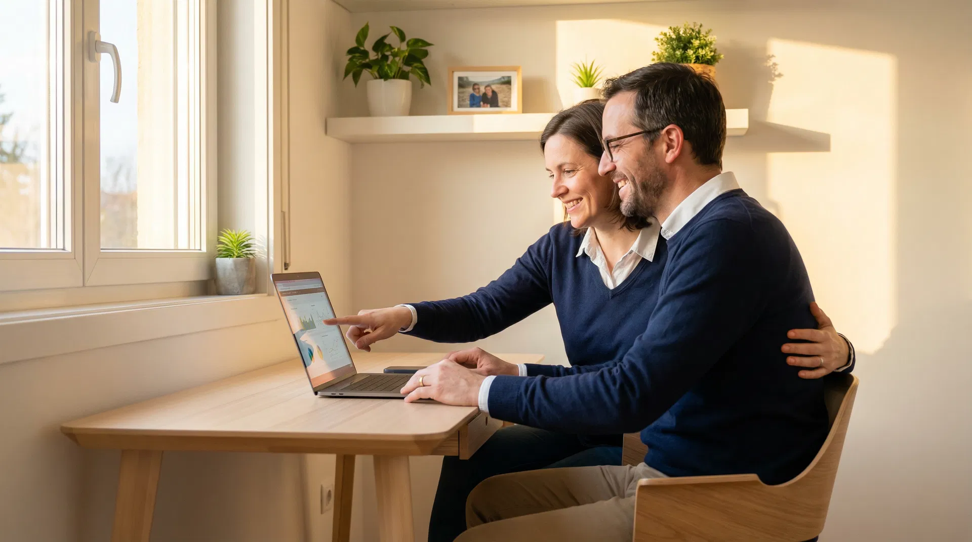 Eltern planen gemeinsam die finanzielle Zukunft ihres Kindes