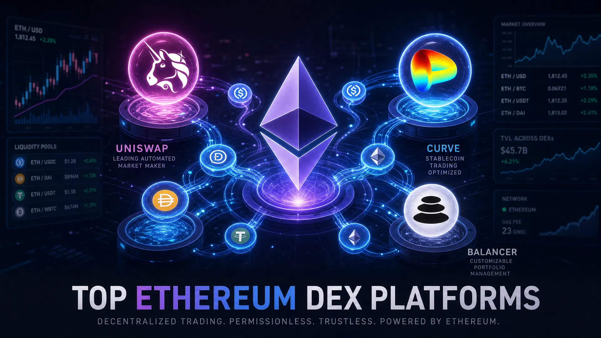 Top 10 Ethereum DEX Platforms Ranked by Volume, Fees & Features (2026)
