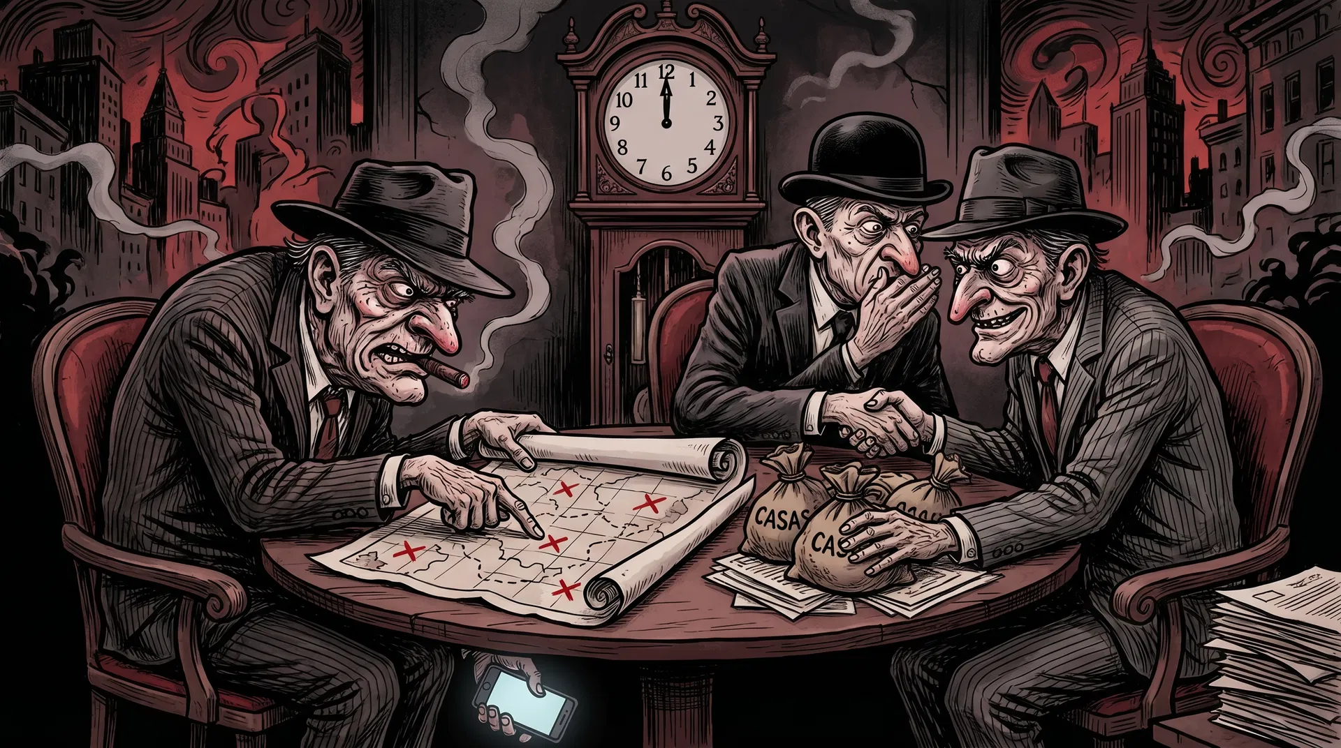 Caricature — Les élus se partagent le butin avant d'avoir gagné