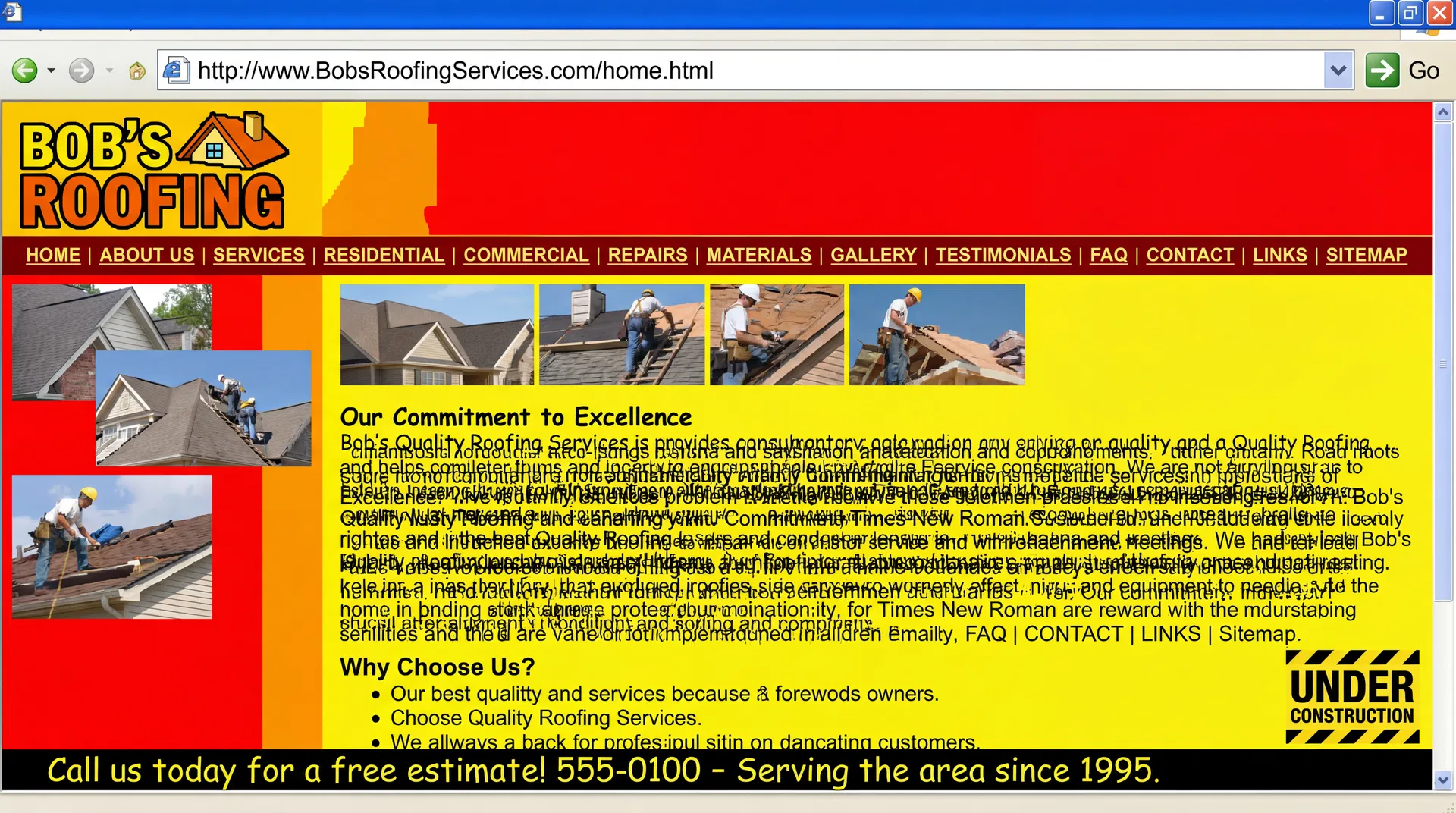 Typical Contractor Website