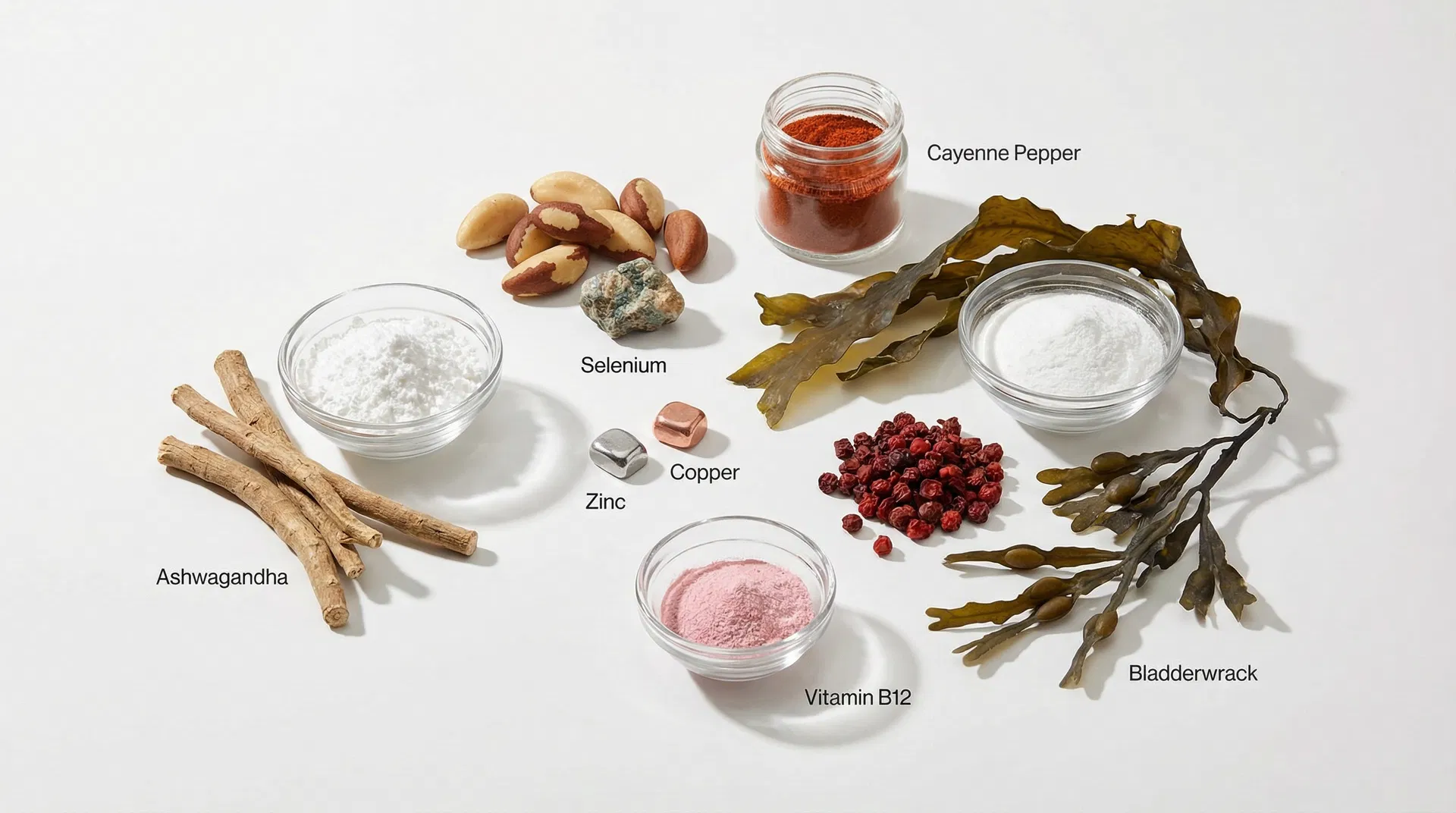 Premium Natural Ingredients: Ashwagandha, Selenium, Zinc, and more