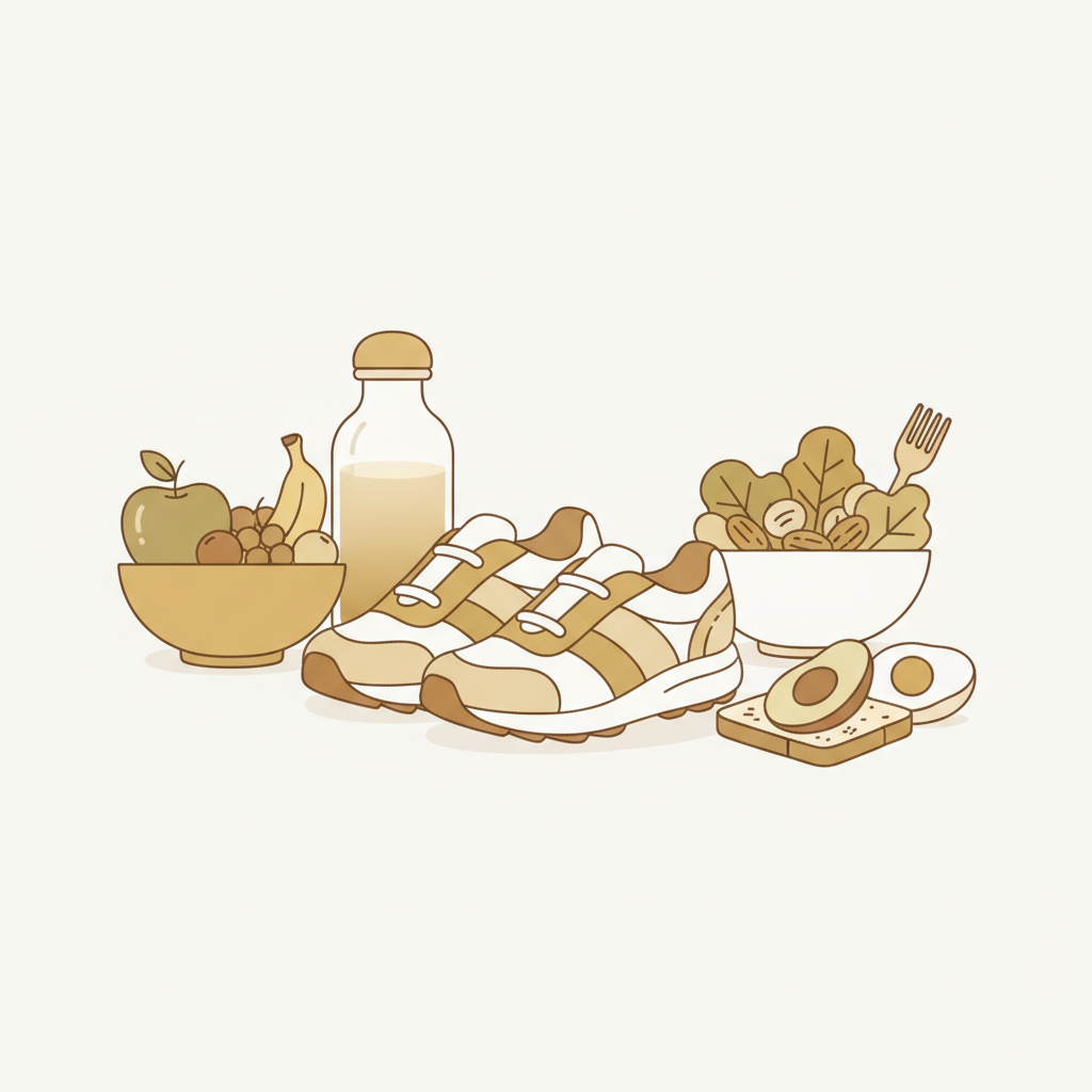 ニキビの原因となる高糖質・高脂質食品と健康的な食事の対比