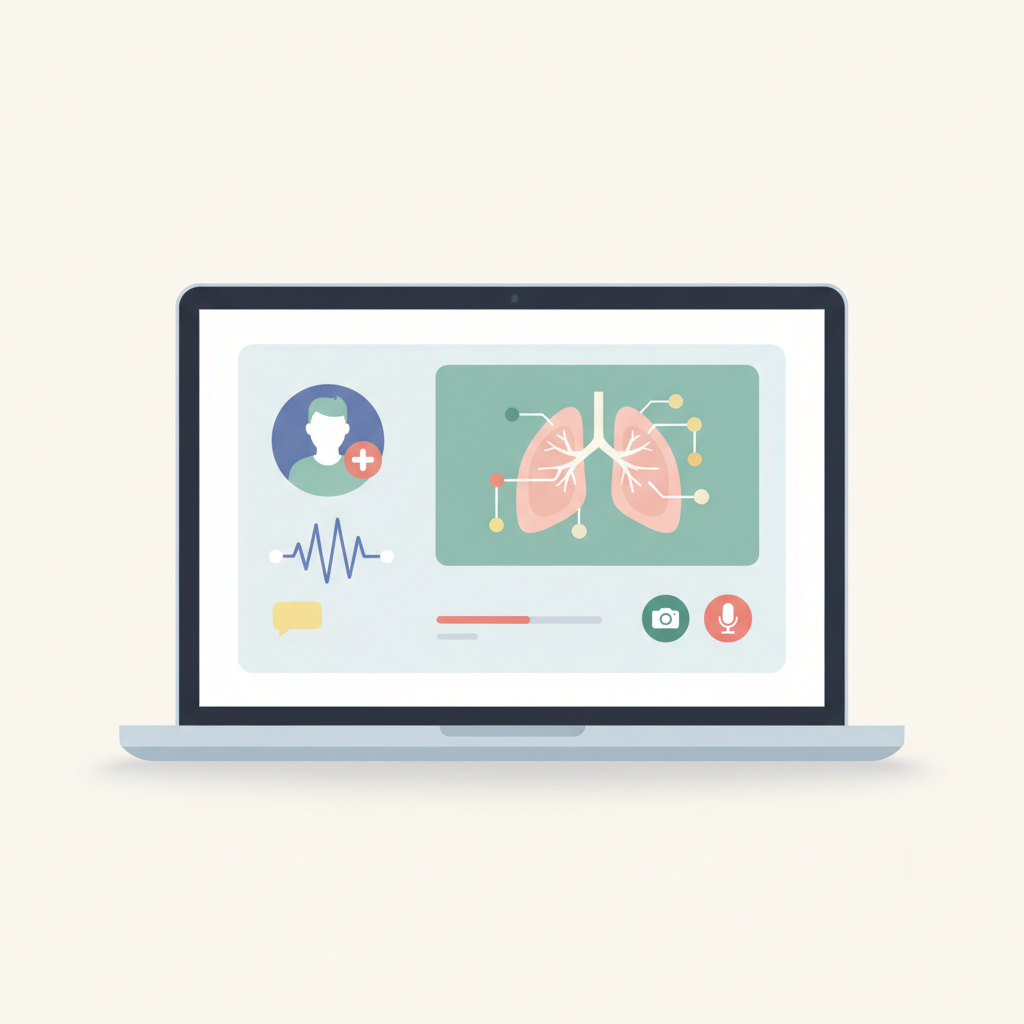 スマートフォンでニキビのオンライン診療を受ける女性、自宅で相談する様子