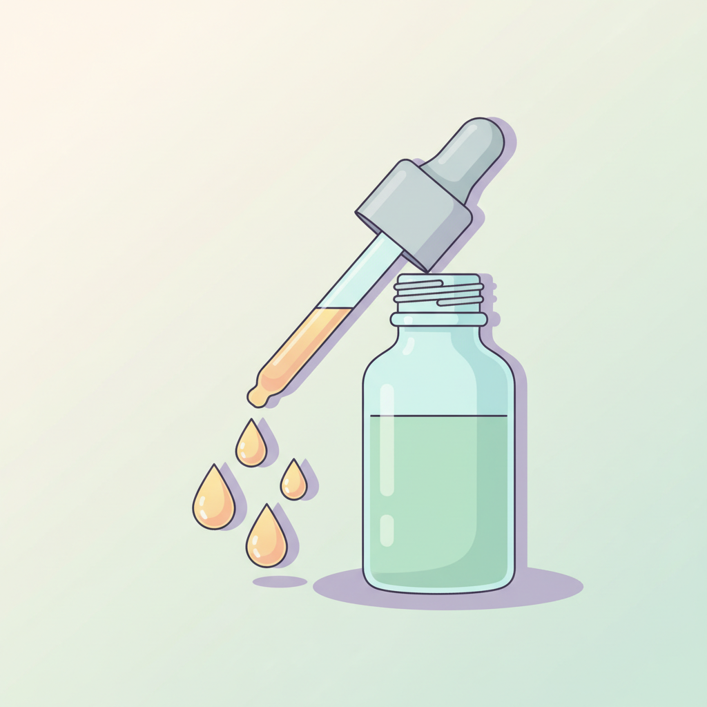 ニキビ治療に用いられる外用薬が並べられ、その重要性を示す配置