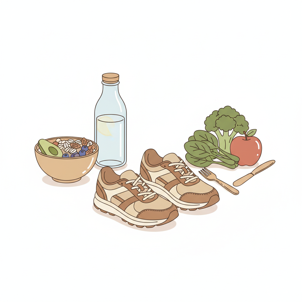 ニキビ治療の一環として、栄養士が患者に食事内容を指導する様子
