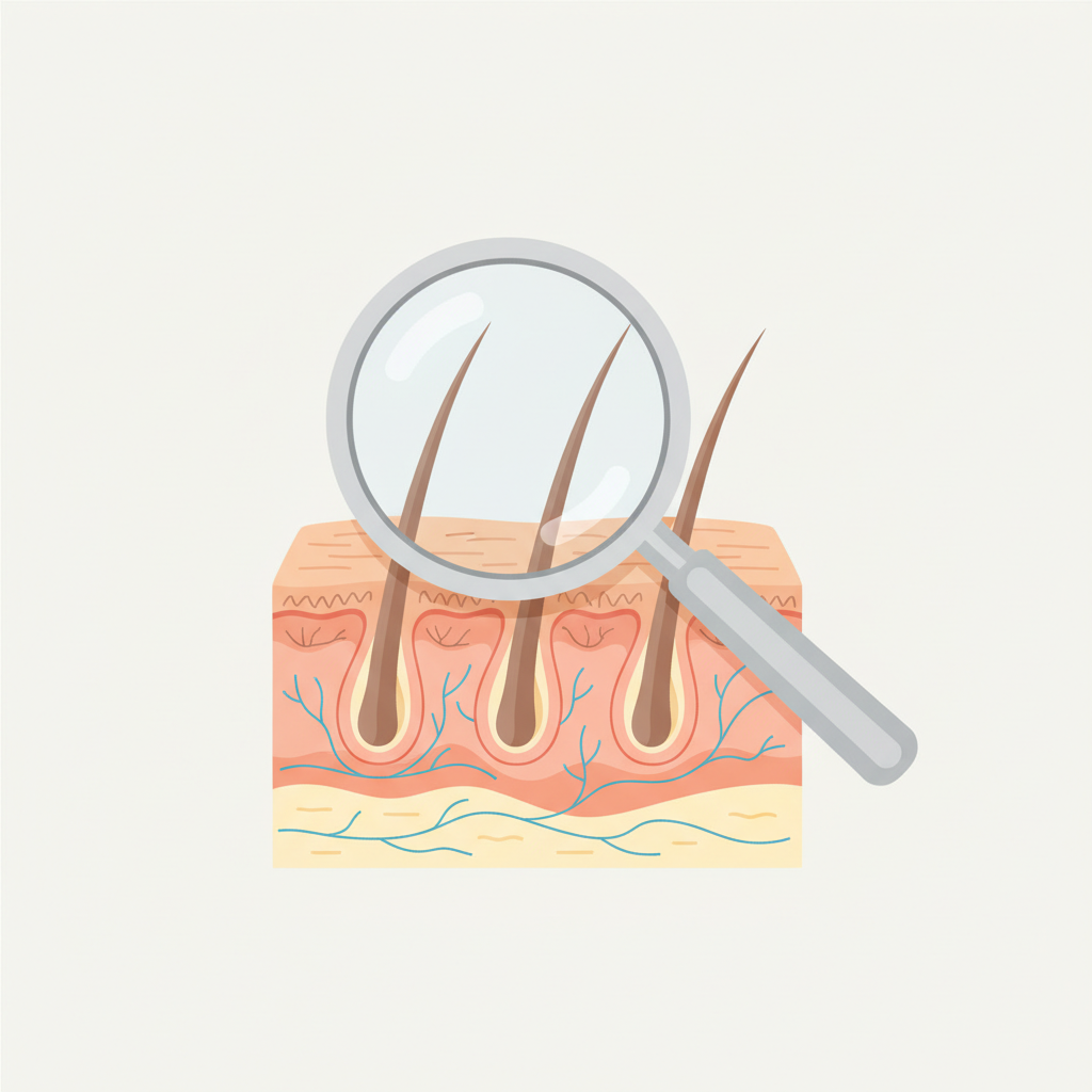 AGA専門クリニックで医師が頭皮の状態を詳細に診断する様子