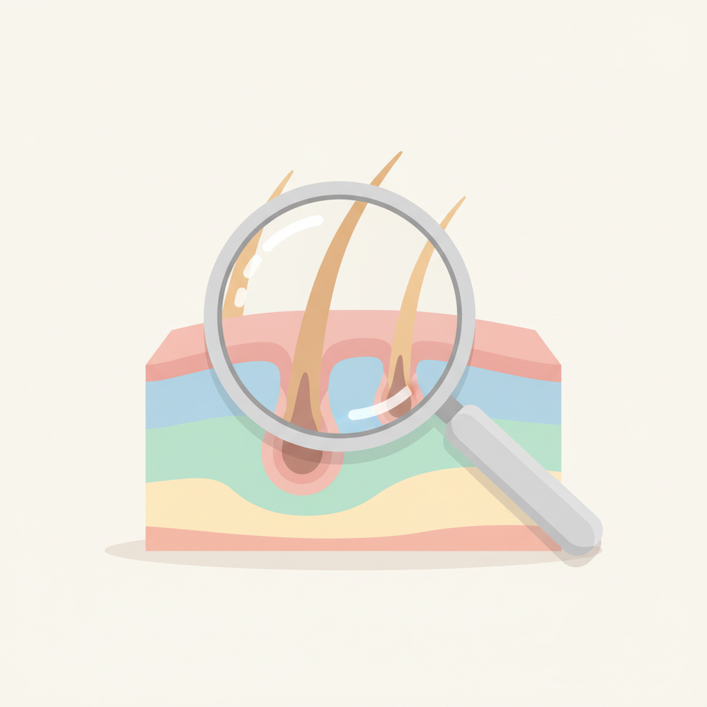 AGA初期症状の兆候をセルフチェックで確認する頭皮と髪の毛の様子