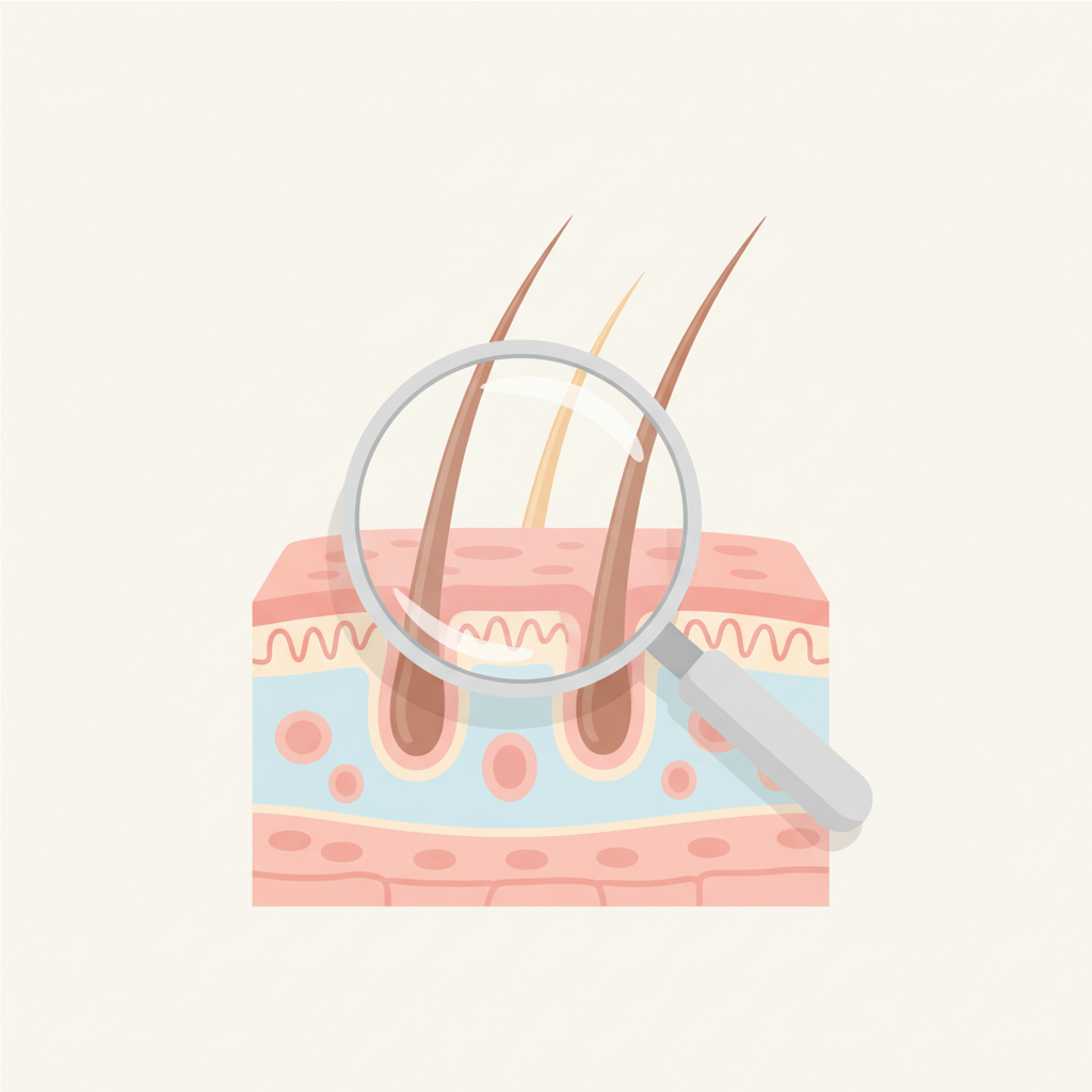 AGAの初期症状に気づき、スマートフォンで専門クリニックを検索する男性