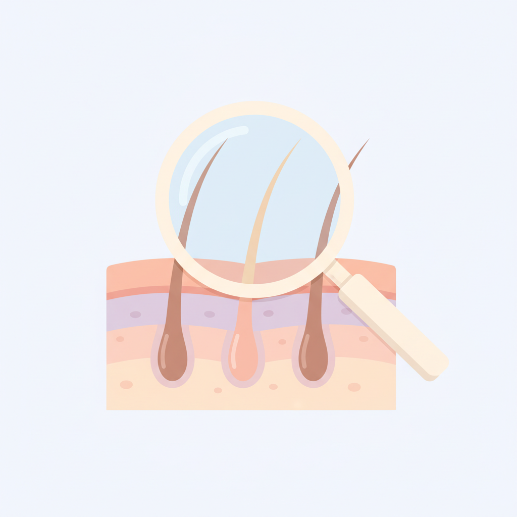 AGA発症の仕組みを解説する図、テストステロンがDHTに変換され毛周期を短縮