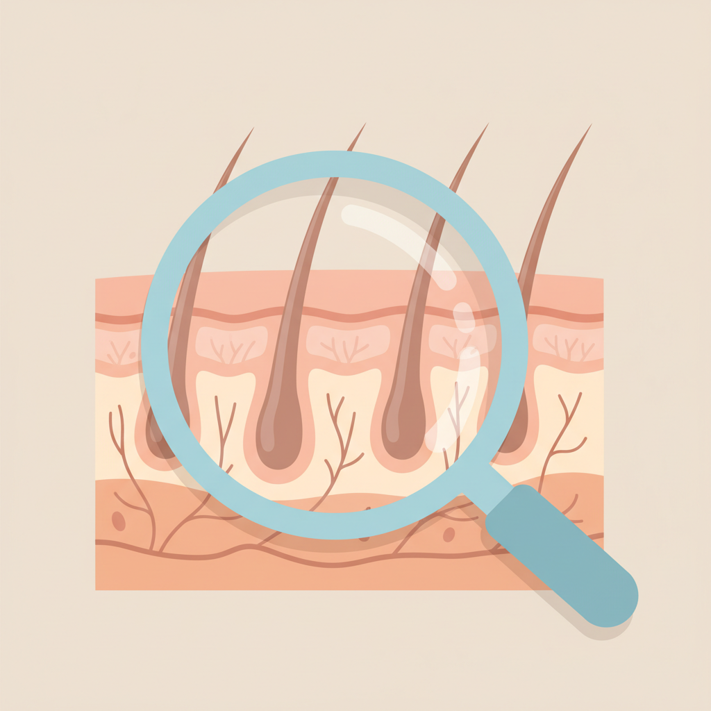 AGA治療中断後の髪の毛のリバウンド状態と経過を示す